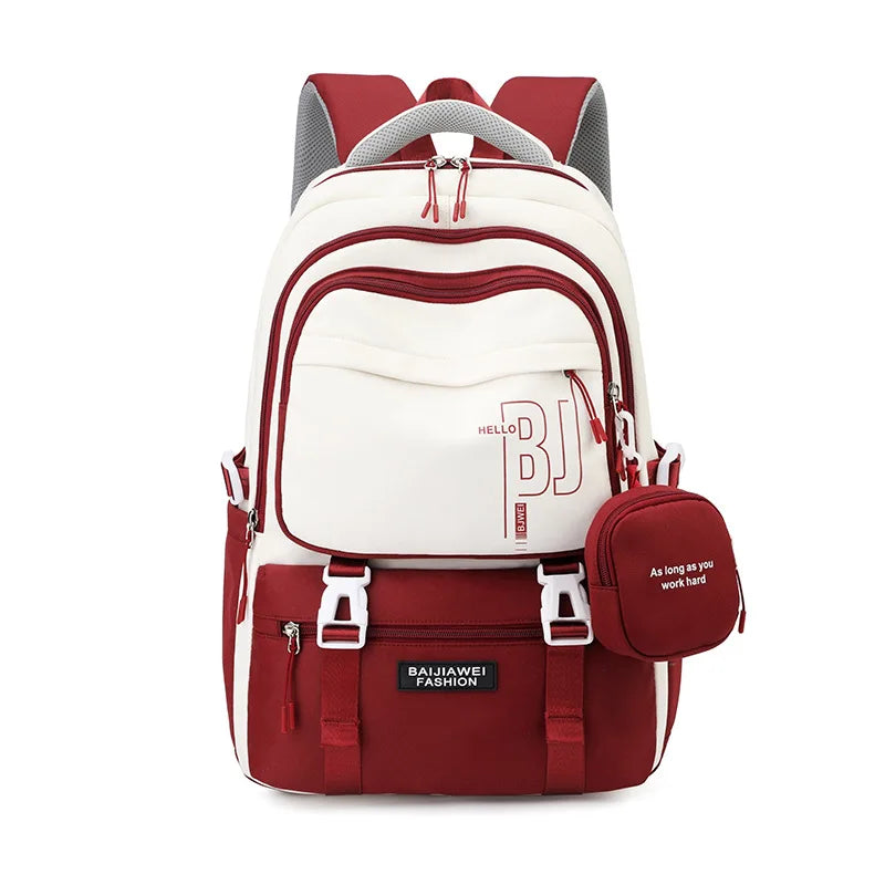 Famous Brand Designer BAIJIAWEI Children Backpack With Purse High School Student School Bags Kids Waterproof Schoolbags Teenager