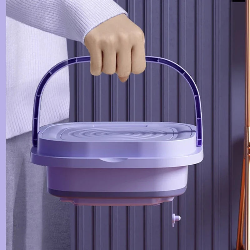 8L Portable Small Foldable Washing Machine with Spin Dryer For Socks Underwear  Washer Household Mini Washing Machine EU Plug