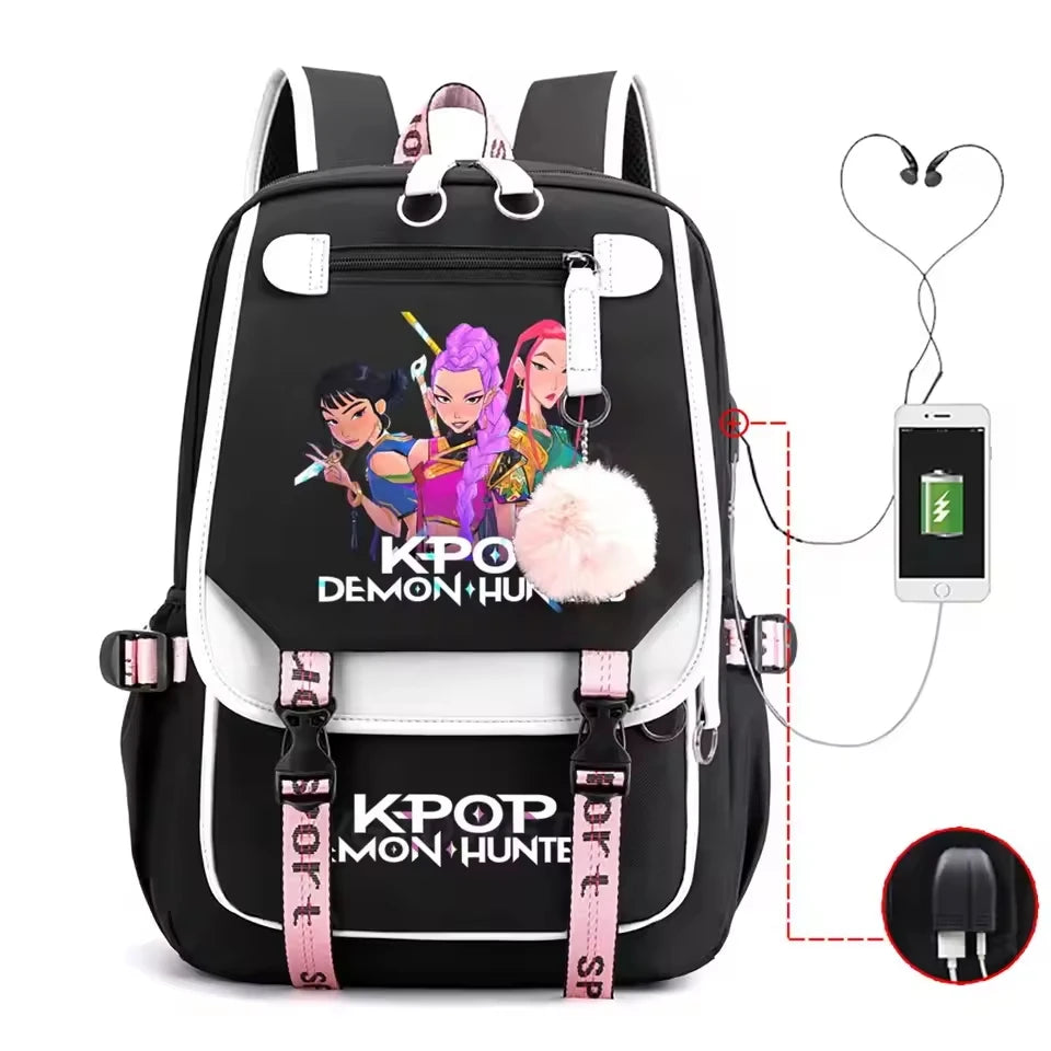 KPop Demon Hunters Backpack Student Girls School Bags High Quality Women Laptop Backpack Teenager Outdoor Travel Bagpack Mochila
