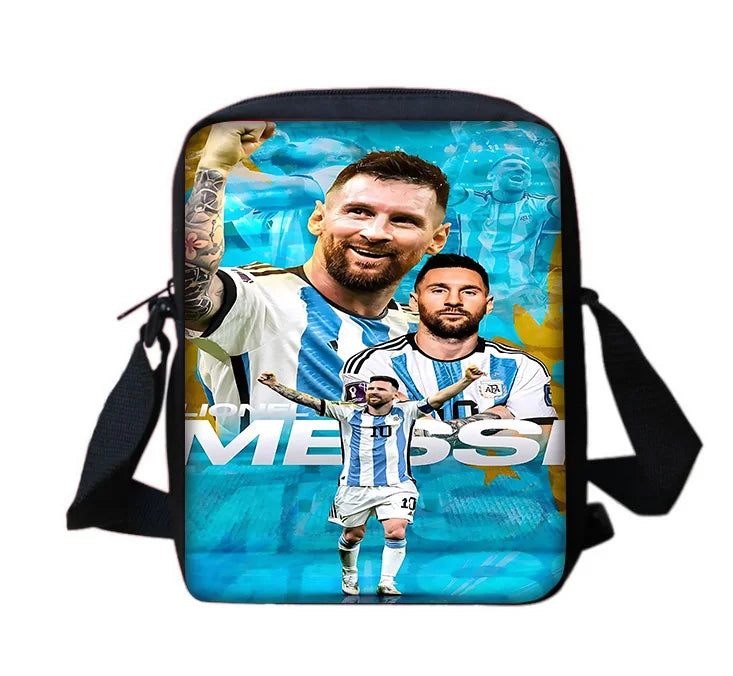 Football Star Child School Backpack With Shoulder Bag Pencil Bags M-messis NO.10 School Bags for Boys Girls Best Gift