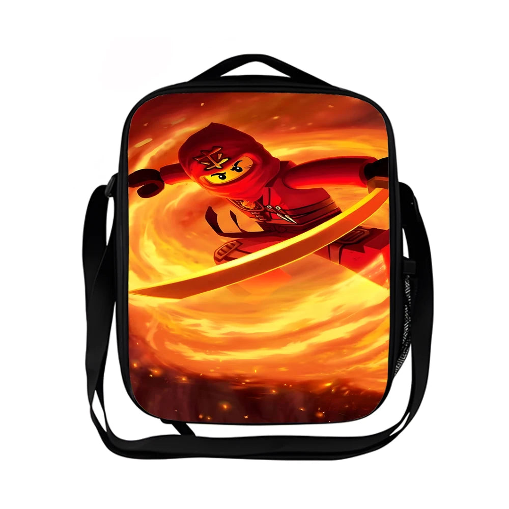 Cartoon Game N-ninjagos Child School Backpack with Lunch Bags ,Pencil Bags ,School Bags for Boys Girls Best Gift