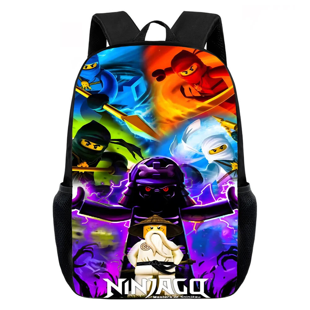 Cartoon Game N-ninjagos Child School Backpack with Lunch Bags ,Pencil Bags ,School Bags for Boys Girls Best Gift