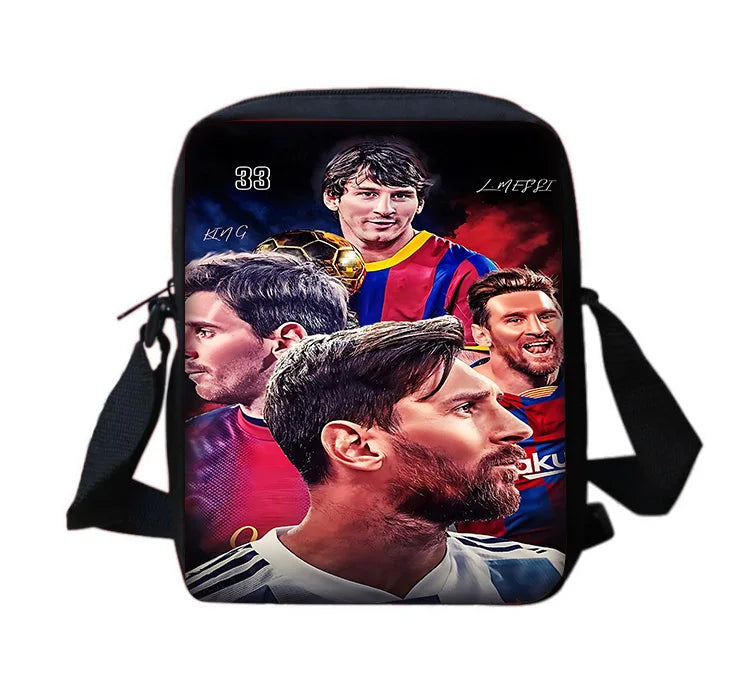 Football Star Child School Backpack With Shoulder Bag Pencil Bags M-messis NO.10 School Bags for Boys Girls Best Gift