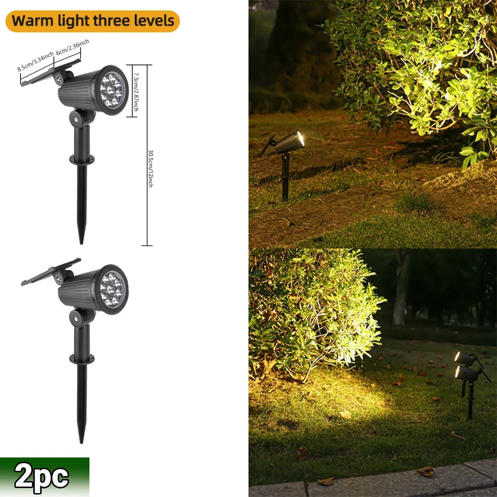 9 LED Solar Spot Lights IP65 Waterproof Outdoor RGB
