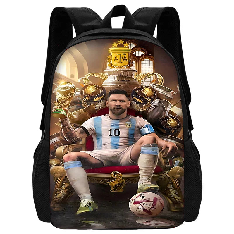 Football Star Child School Backpack With Shoulder Bag Pencil Bags M-messis NO.10 School Bags for Boys Girls Best Gift